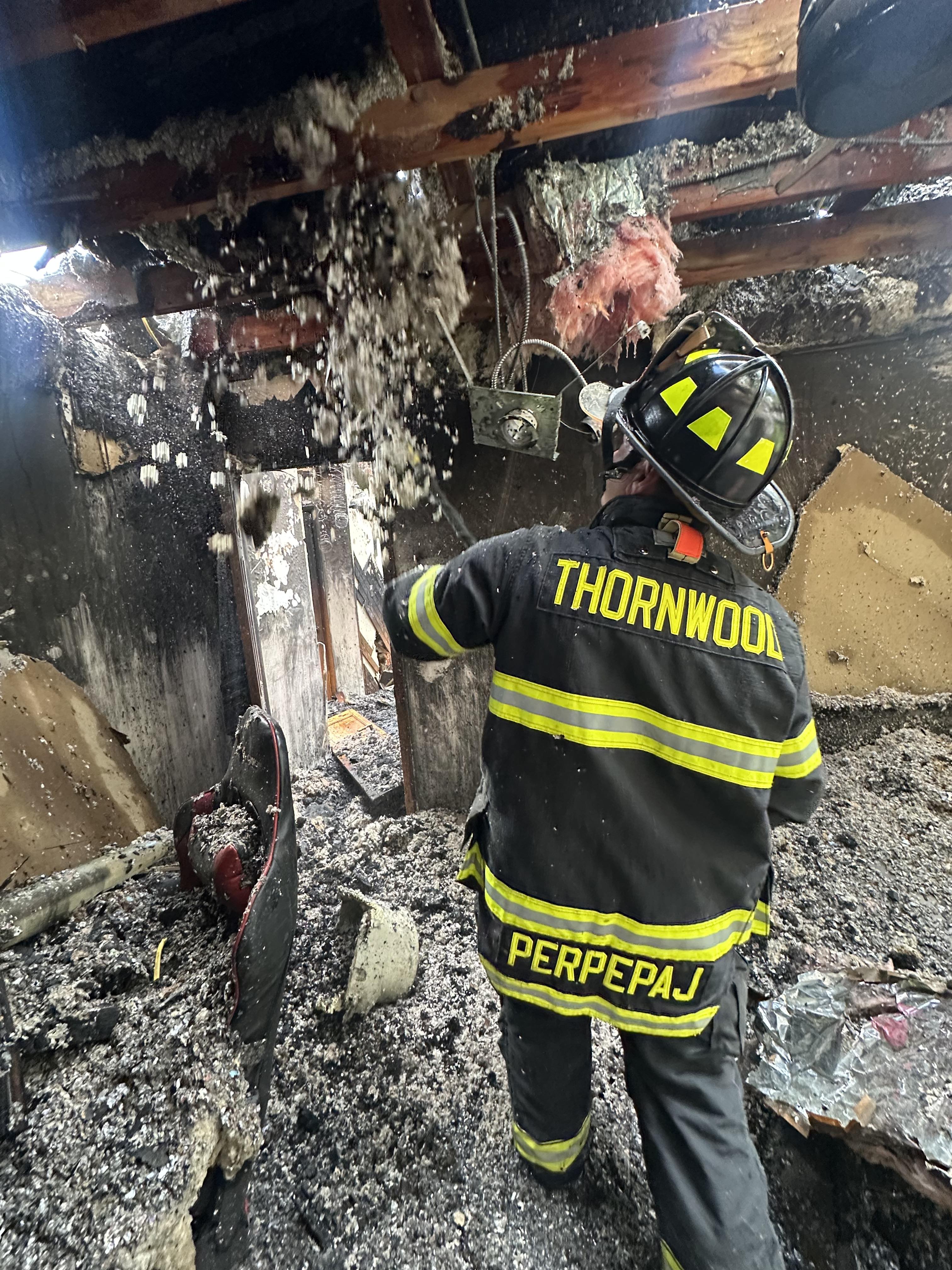 Anthony Perpepaj volunteering as a Thornwood firefighter